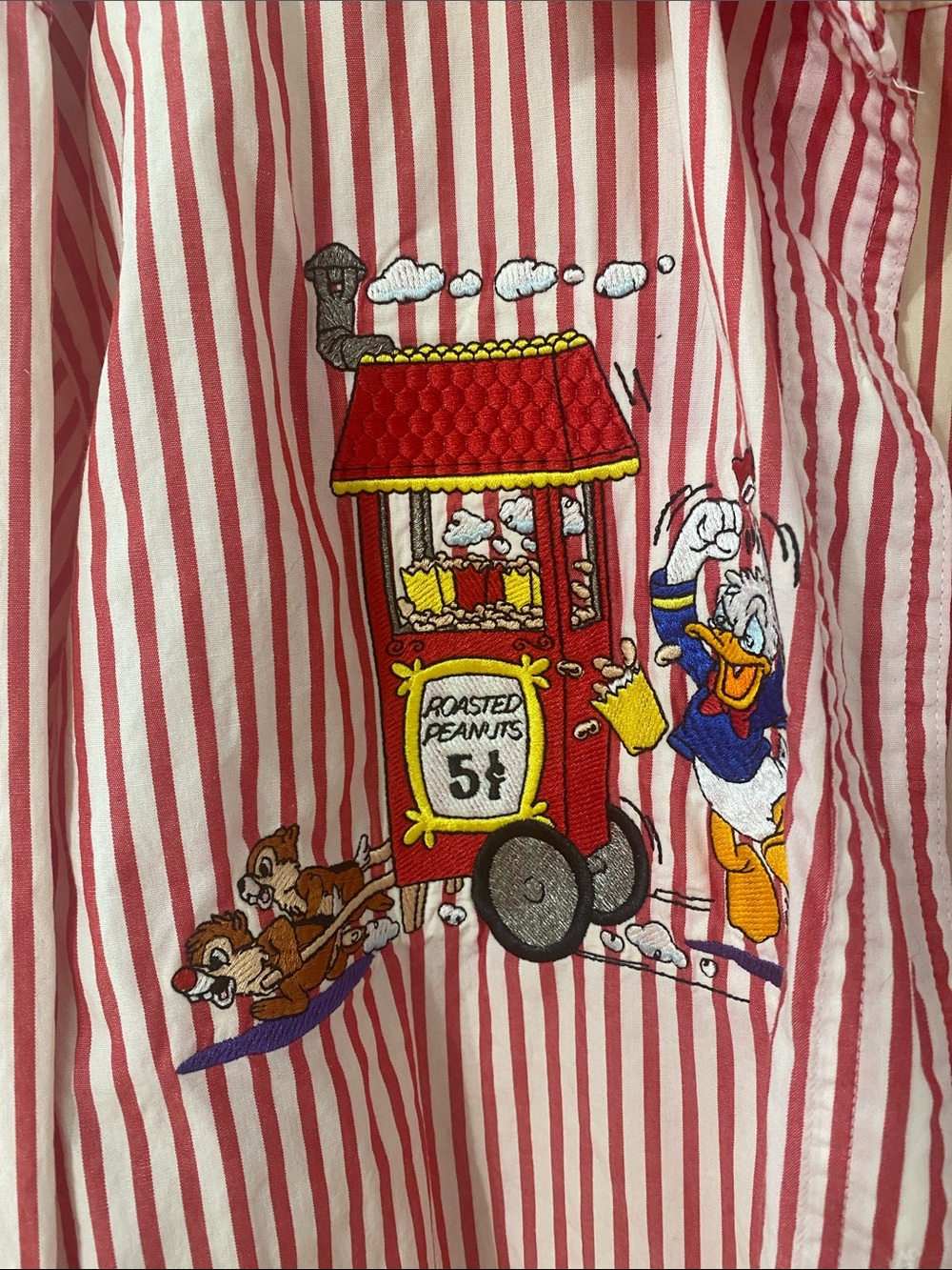 Disney Red & White Striped Button-Down Shirt with Character Embroidery - Picture 4 of 6